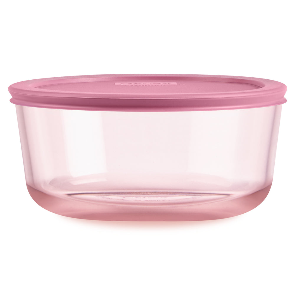 Pyrex® Simply Store® Tinted Glass 7-cup Round Storage Container with Lid, Pink