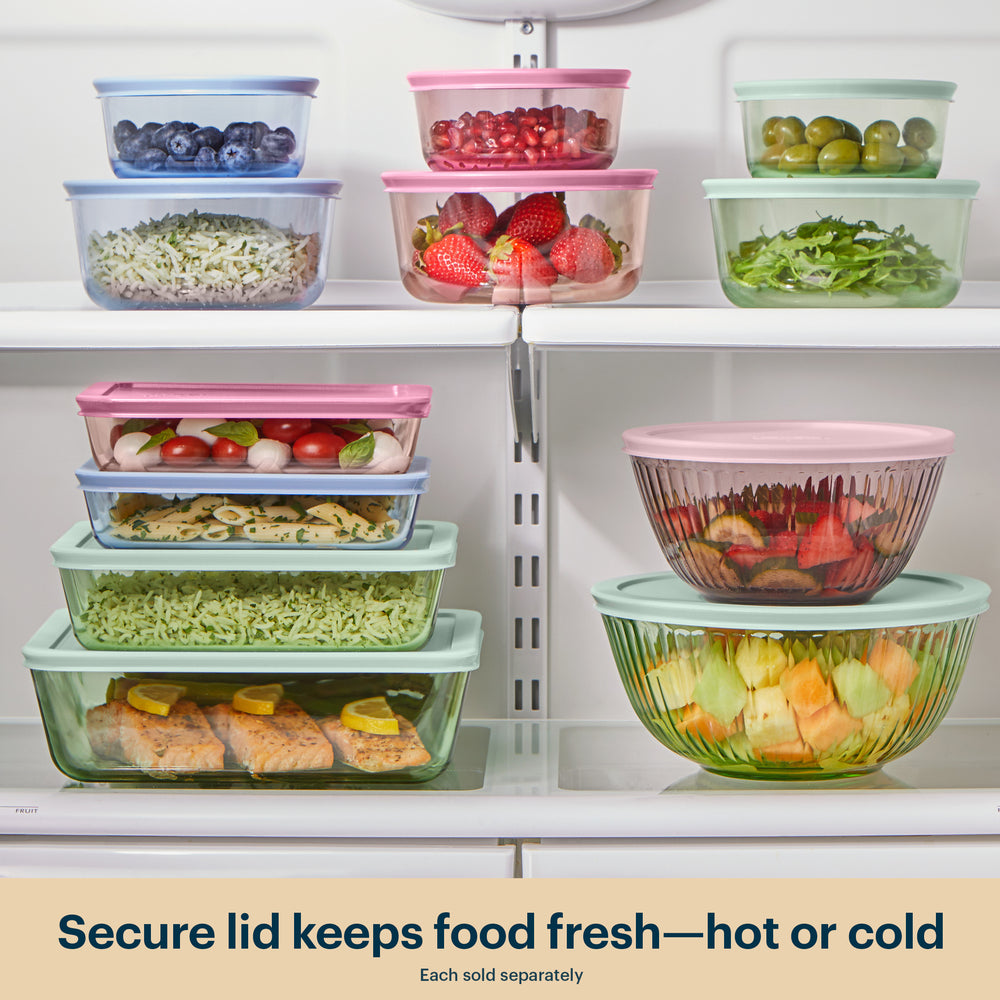 Pyrex® Simply Store® Tinted Glass 6-cup Rectangle Storage Container with Lid, Aqua - Image 6