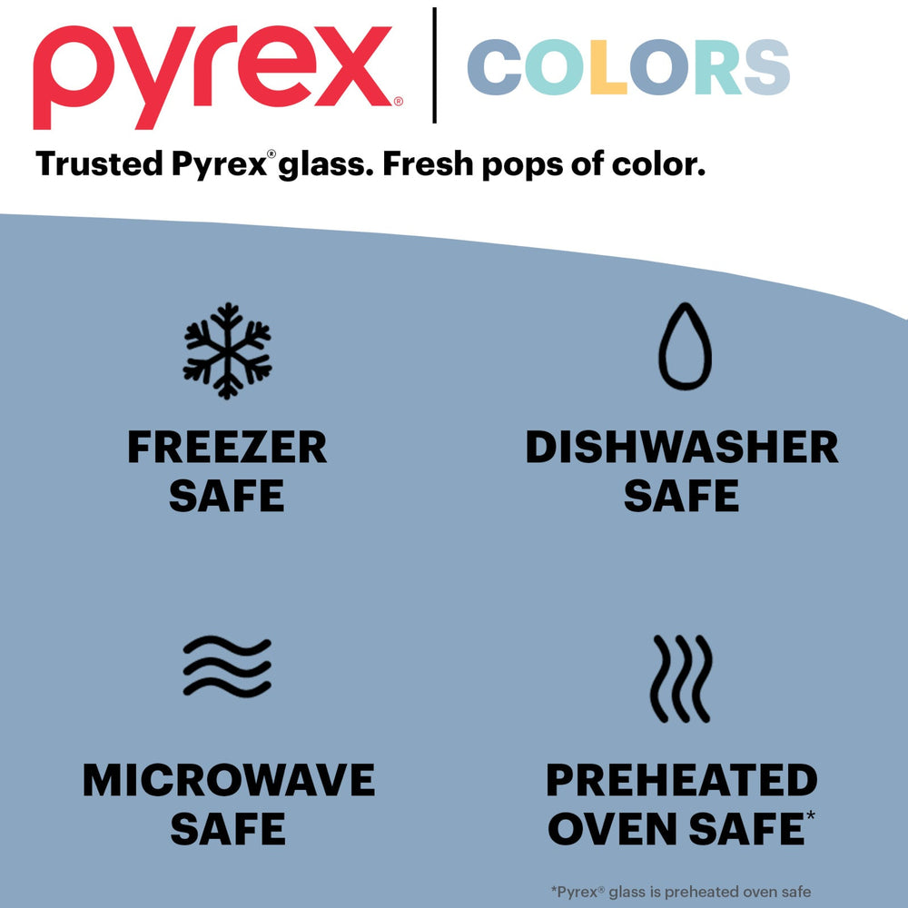 Pyrex® Simply Store® Tinted 4-piece Rectangle Storage Set with Green Plastic Lids - Image 6